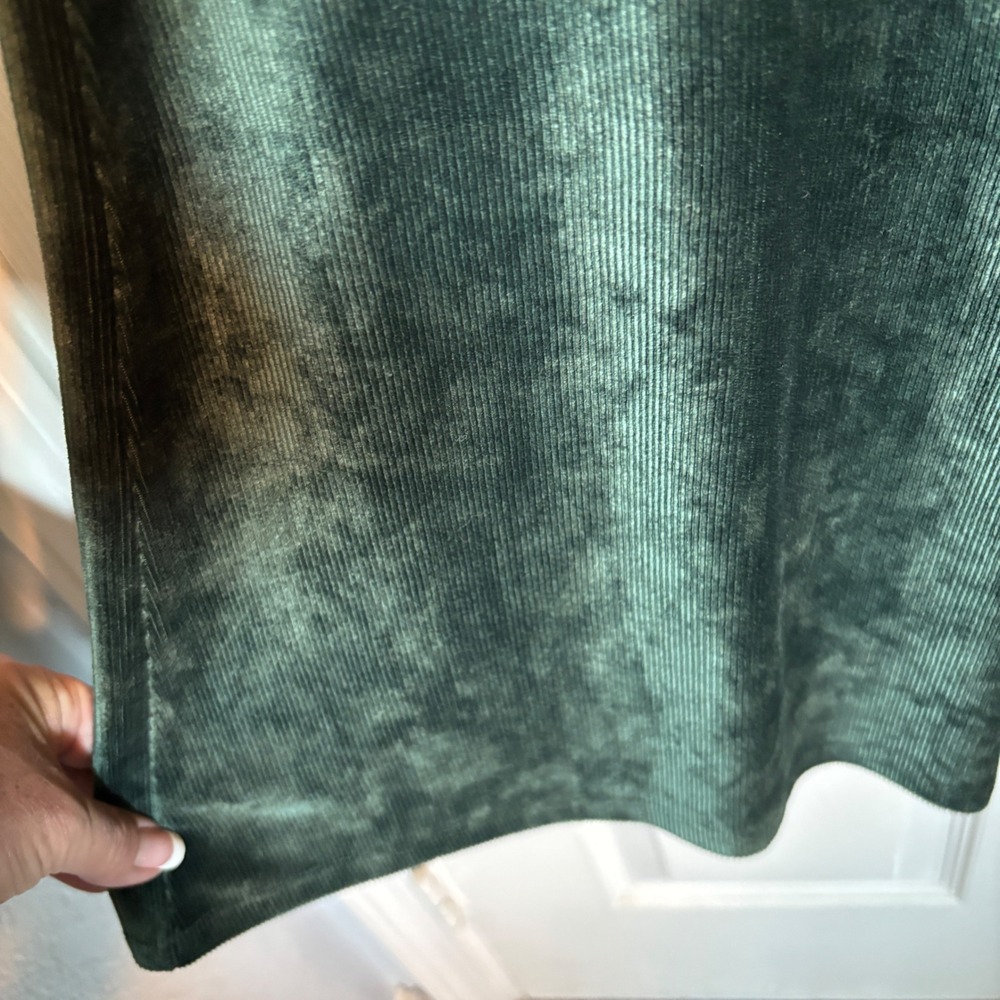Earthbound Trading Co Boho Green Velvet Corduroy Flare Pants Bell Bottoms Medium - Picture 7 of 13